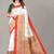 Red printed art silk saree with blouse