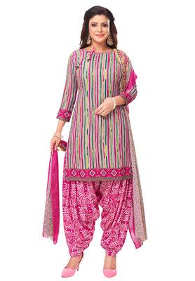 Salwar Studio Women's Pack of 3 Synthetic Printed Unstitched Dress Material Combo 2
