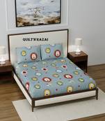 Jaipuri Print Single bed bedsheet 60 x90 in  with Single Pillow cover 18x27 in