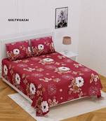 Jaipuri Print Single bed bedsheet 60 x90 in  with Single Pillow cover 18x27 in