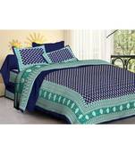 Jaipuri Print Single bed bedsheet 60 x90 in  with Single Pillow cover 18x27 in