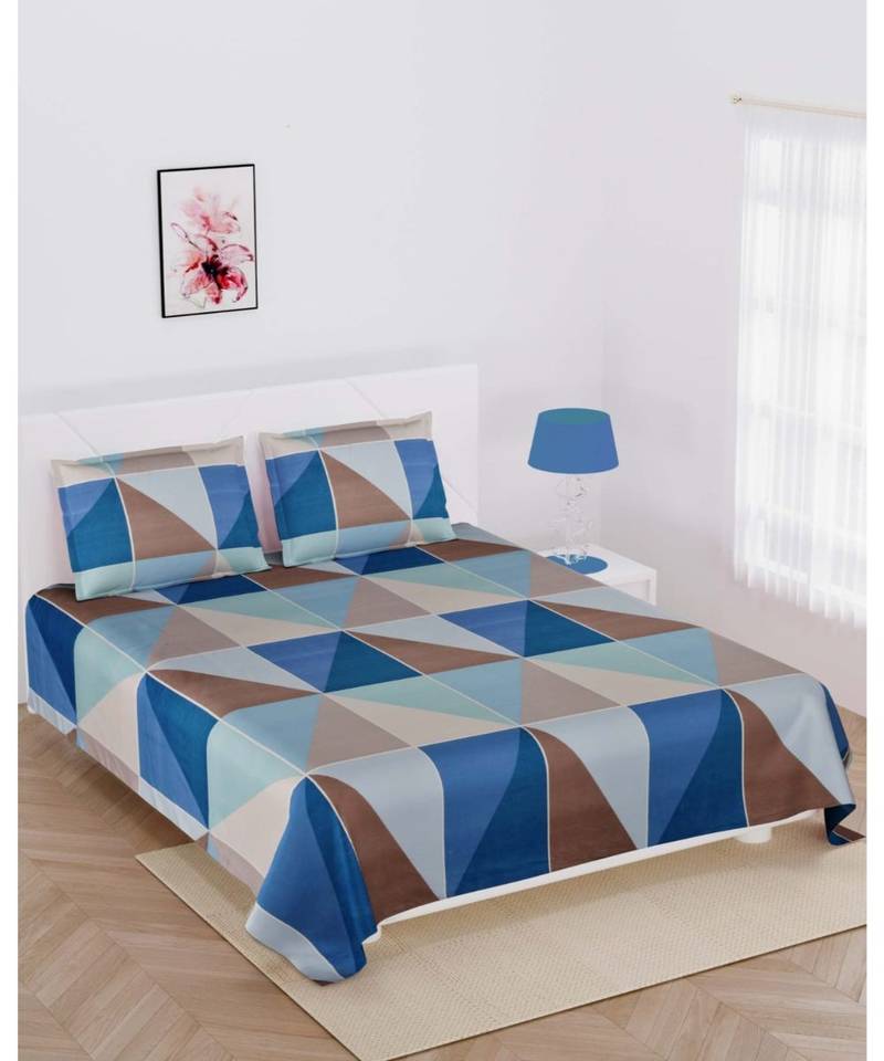 Jaipuri Print Single bed bedsheet 60 x90 in  with Single Pillow cover 18x27 in