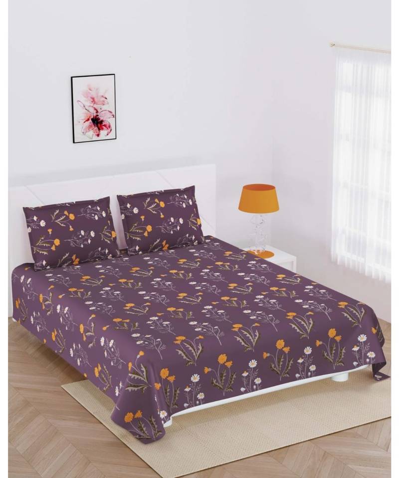 Jaipuri Print Single bed bedsheet 60 x90 in  with Single Pillow cover 18x27 in