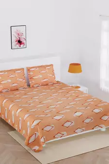 Jaipuri Print Single bed bedsheet 60 x90 in  with Single Pillow cover 18x27 in