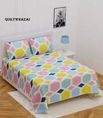 Jaipuri Print Single bed bedsheet 60 x90 in  with Single Pillow cover 18x27 in