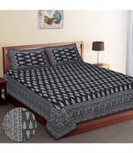 Jaipuri Print Single bed bedsheet 60 x90 in  with Single Pillow cover 18x27 in