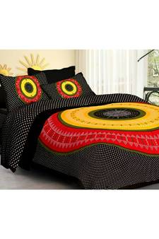 Jaipuri Print Single bed bedsheet 60 x90 in  with Single Pillow cover 18x27 in