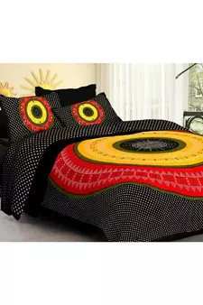 Jaipuri Print Single bed bedsheet 60 x90 in  with Single Pillow cover 18x27 in