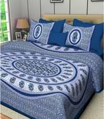 Jaipuri Print Single bed bedsheet 60 x90 in  with Single Pillow cover 18x27 in