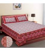 Jaipuri Print Single bed bedsheet 60 x90 in  with Single Pillow cover 18x27 in