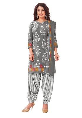 Salwar Studio Women's Pack of 3 Synthetic Printed Unstitched Dress Material Combo 4