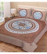 Jaipuri Print Single bed bedsheet 60 x90 in  with Single Pillow cover 18x27 in