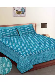 PREMIUM Double BEDSHEETS 90*100 IN  with 2 Pillow covers 17 by 27 inches