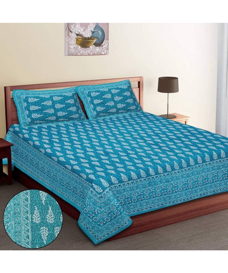 PREMIUM Double BEDSHEETS 90*100 IN  with 2 Pillow covers 17 by 27 inches