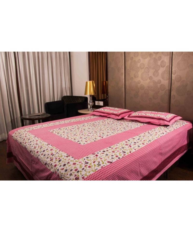 PREMIUM Double BEDSHEETS 90*100 IN  with 2 Pillow covers 17 by 27 inches