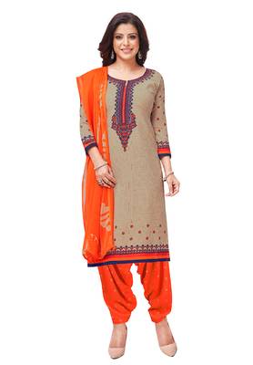 Salwar Studio Women's Pack of 3 Synthetic Printed Unstitched Dress Material Combo 4
