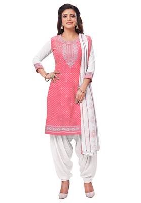 Salwar Studio Women's Pack of 3 Synthetic Printed Unstitched Dress Material Combo 3