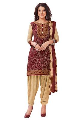 Salwar Studio Women's Pack of 3 Synthetic Printed Unstitched Dress Material Combo 4