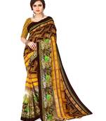 Multicolor printed faux georgette saree with blouse