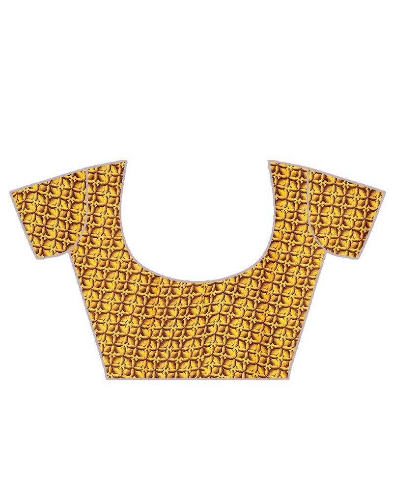 Multicolor printed faux georgette saree with blouse