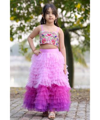 lavender hand embroidered resham work lehenga 1