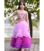 lavender hand embroidered resham work lehenga