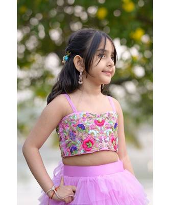 lavender hand embroidered resham work lehenga 3