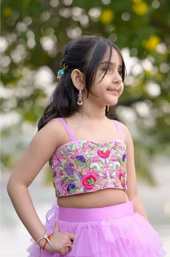 lavender hand embroidered resham work lehenga