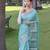 Sky blue woven silk saree with blouse