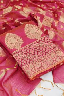 Pink floral print banarasi salwar