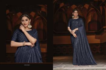 Blue Embroidered Georgette Saree With Blouse 2