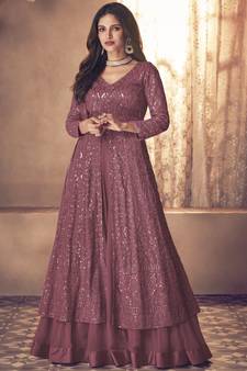 Light Purple Embroidered Lehenga Anarkali