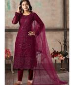 Rani Pink Net Pakistani Salwar Kameez