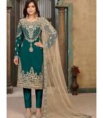 Teal Georgette Pakistani Salwar Kameez