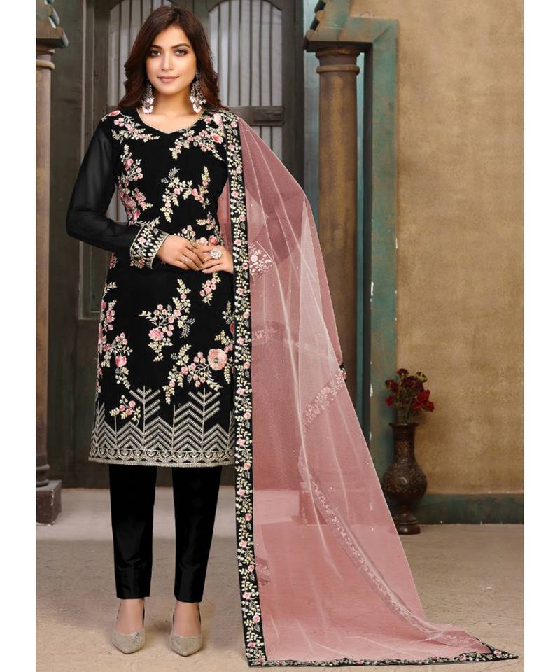 Black Georgette Pakistani Salwar Kameez