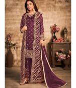 Wine Net Pakistani Salwar Kameez