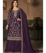 Purple Georgette Pakistani Salwar Kameez