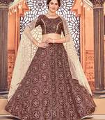 Metallic Foil Printed Taffeta Silk Lehenga