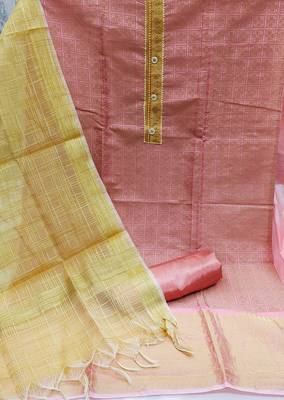 Peach floral print banarasi salwar 2