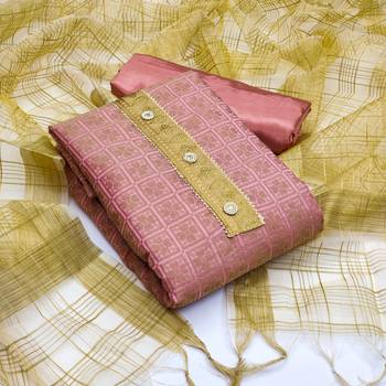 Peach floral print banarasi salwar 1