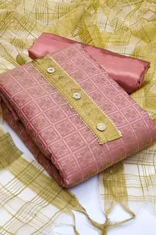 Peach floral print banarasi salwar