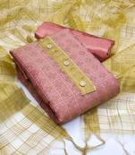 Peach floral print banarasi salwar