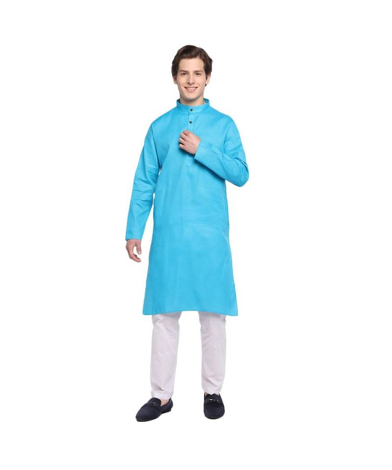 DEVOILER Regular Fit Long Kurta For Men