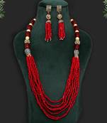 Maroon necklace-sets