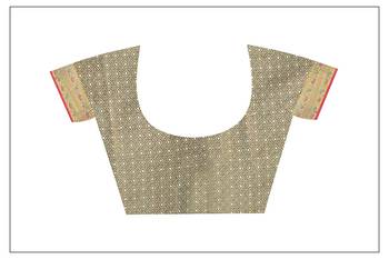 Light green woven cotton saree with blouse 4