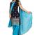 Black And Sky Blue Colour Sultan Silk Embroidered Stitched Patiala suits Set