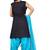 Black And Sky Blue Colour Sultan Silk Embroidered Stitched Patiala suits Set