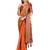 Orange woven art silk saree with blouse