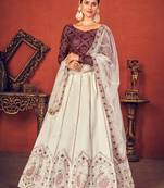 Thread and Sequence Embroidered Art Silk Lehenga