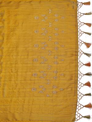 Gold woven art silk saree with blouse 3